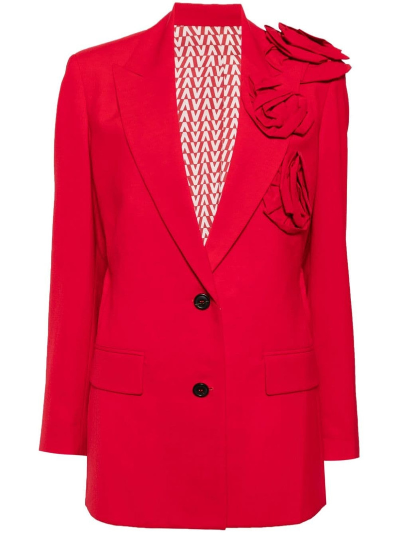 floral appliquÃ© v-neck blazer 1