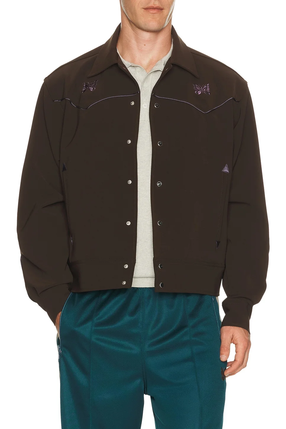 Piping Cowboy Jacket Poly Double Cloth - 1