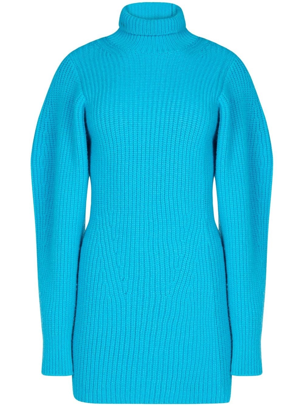 ribbed-knit long-sleeve dress - 1