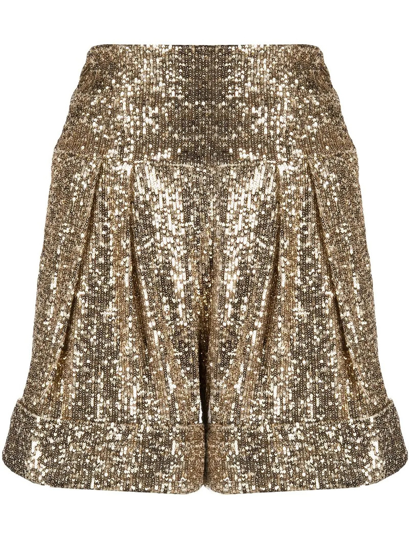 high-waisted sequinned 반바지 1