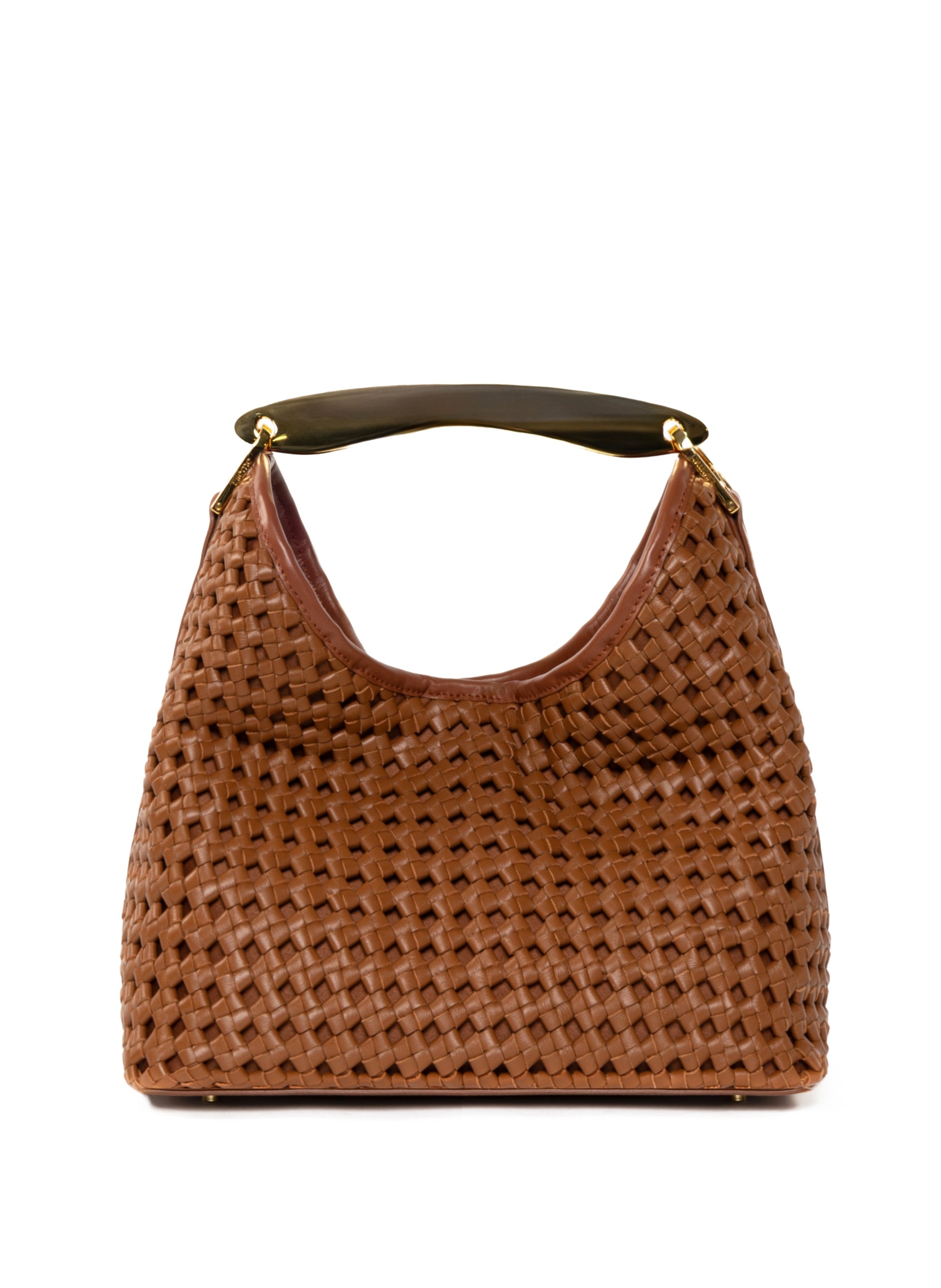 Boomerang Woven Leather Cognac - 1