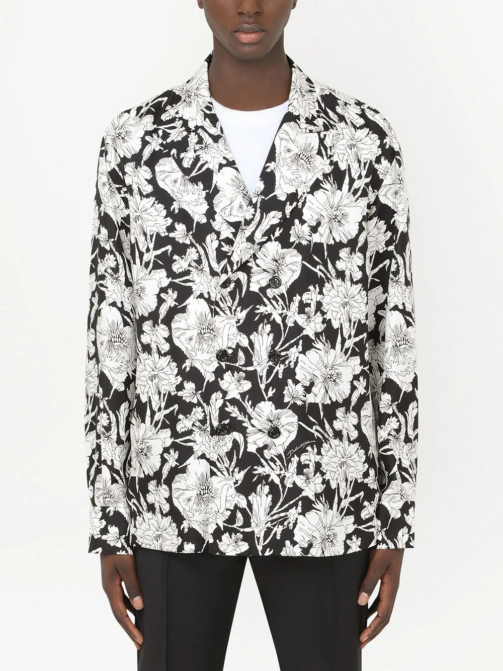 floral-print silk shirt - 3