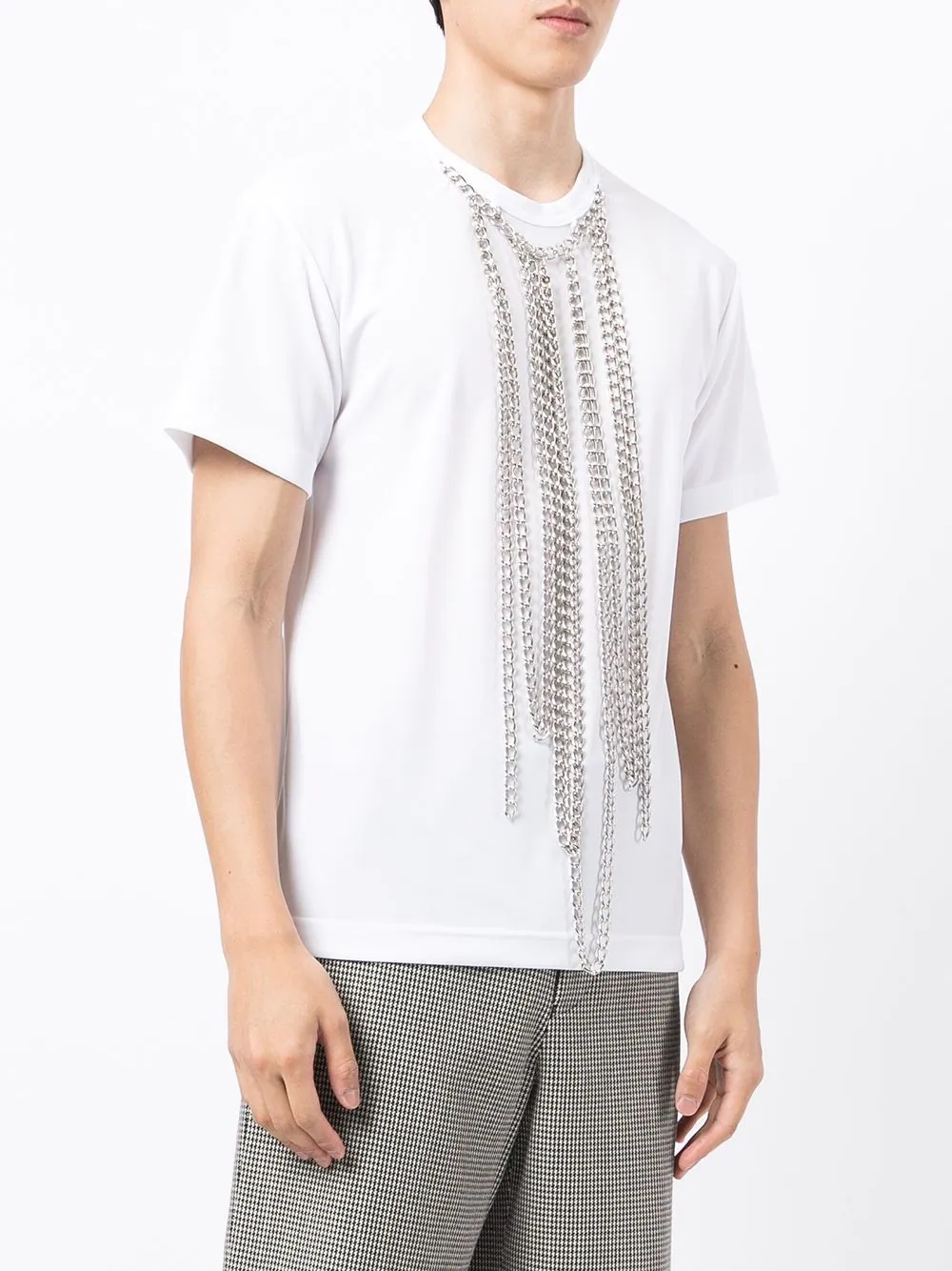 draped chain-trim T-shirt - 3