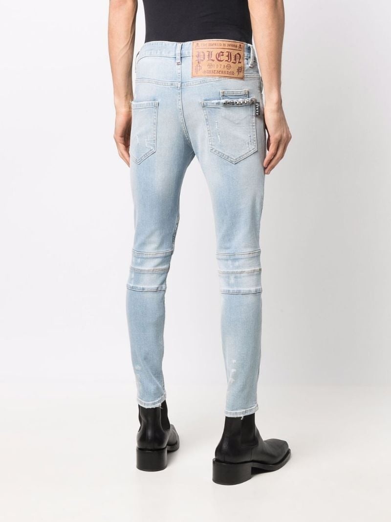 panelled skinny jeans - 4