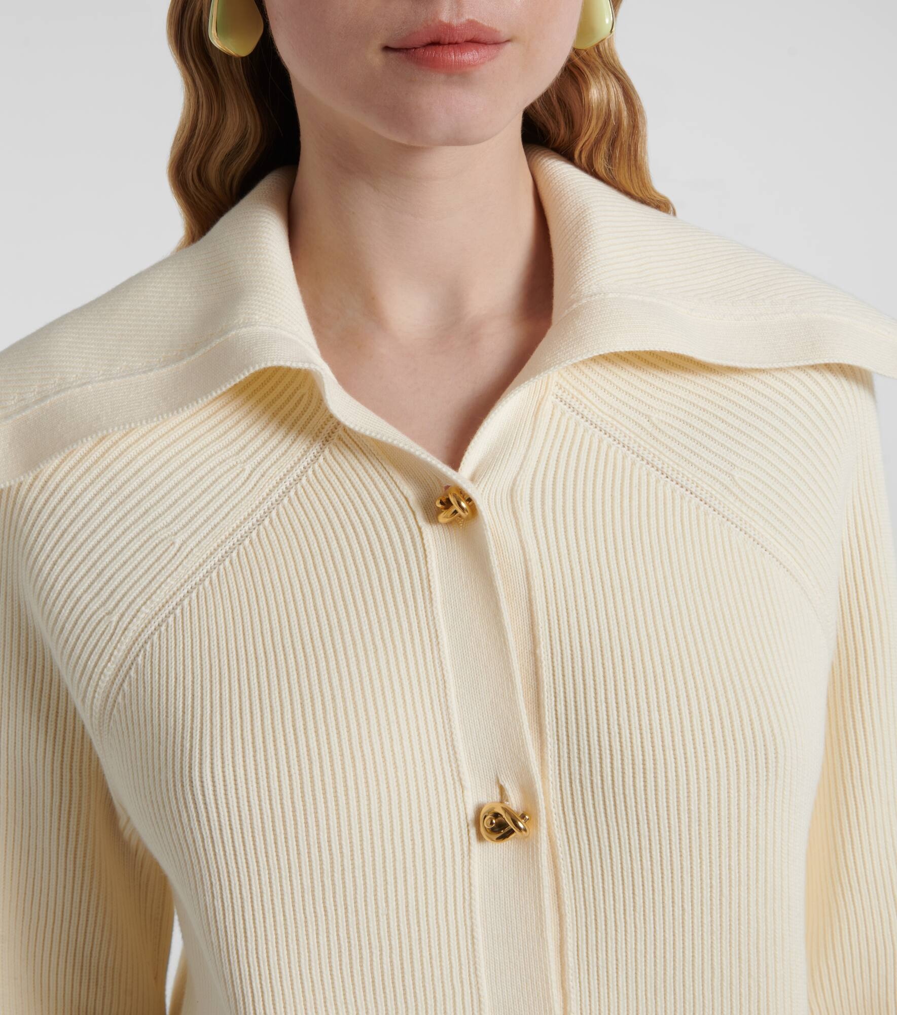 Knot ribbed-knit cotton cardigan - 5