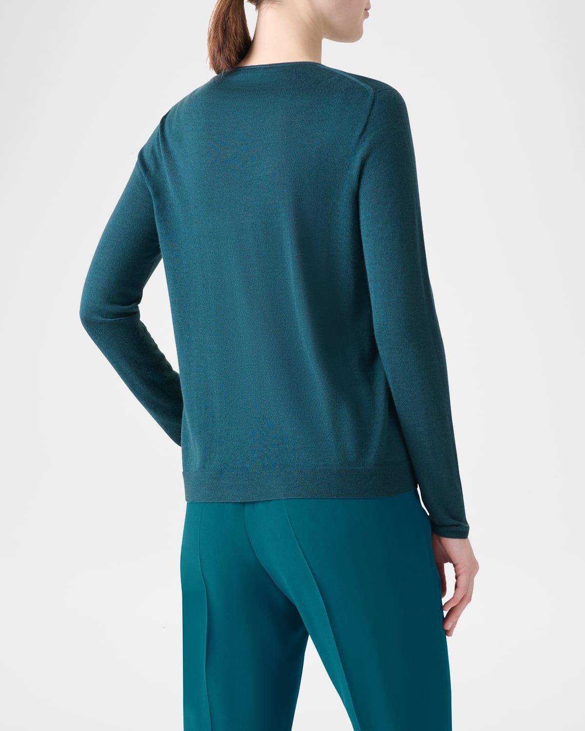 Cashmere-Silk Fine Gauge Seamless Knit Sweater - 3