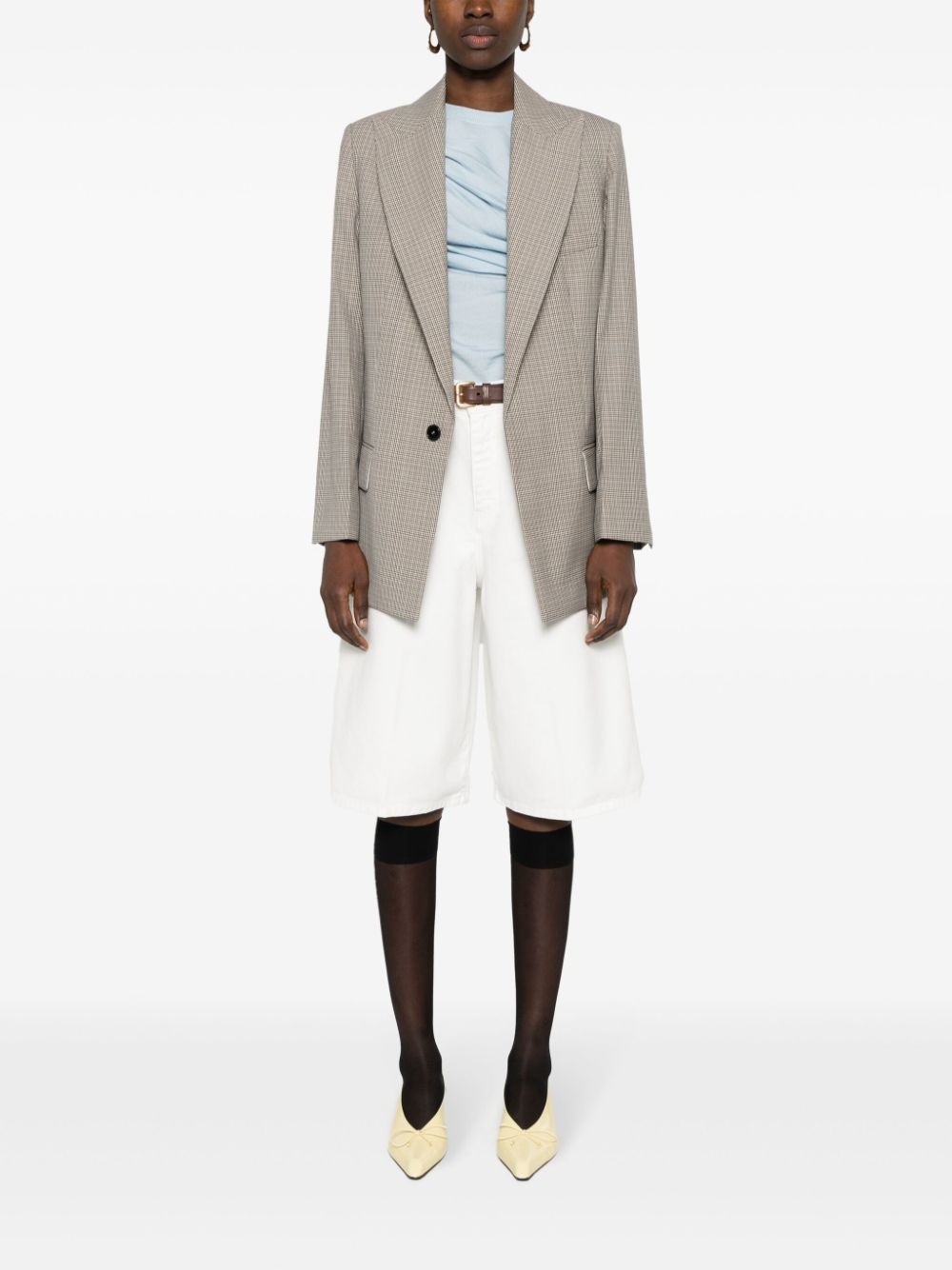 puppytooth peak-lapel blazer - 2