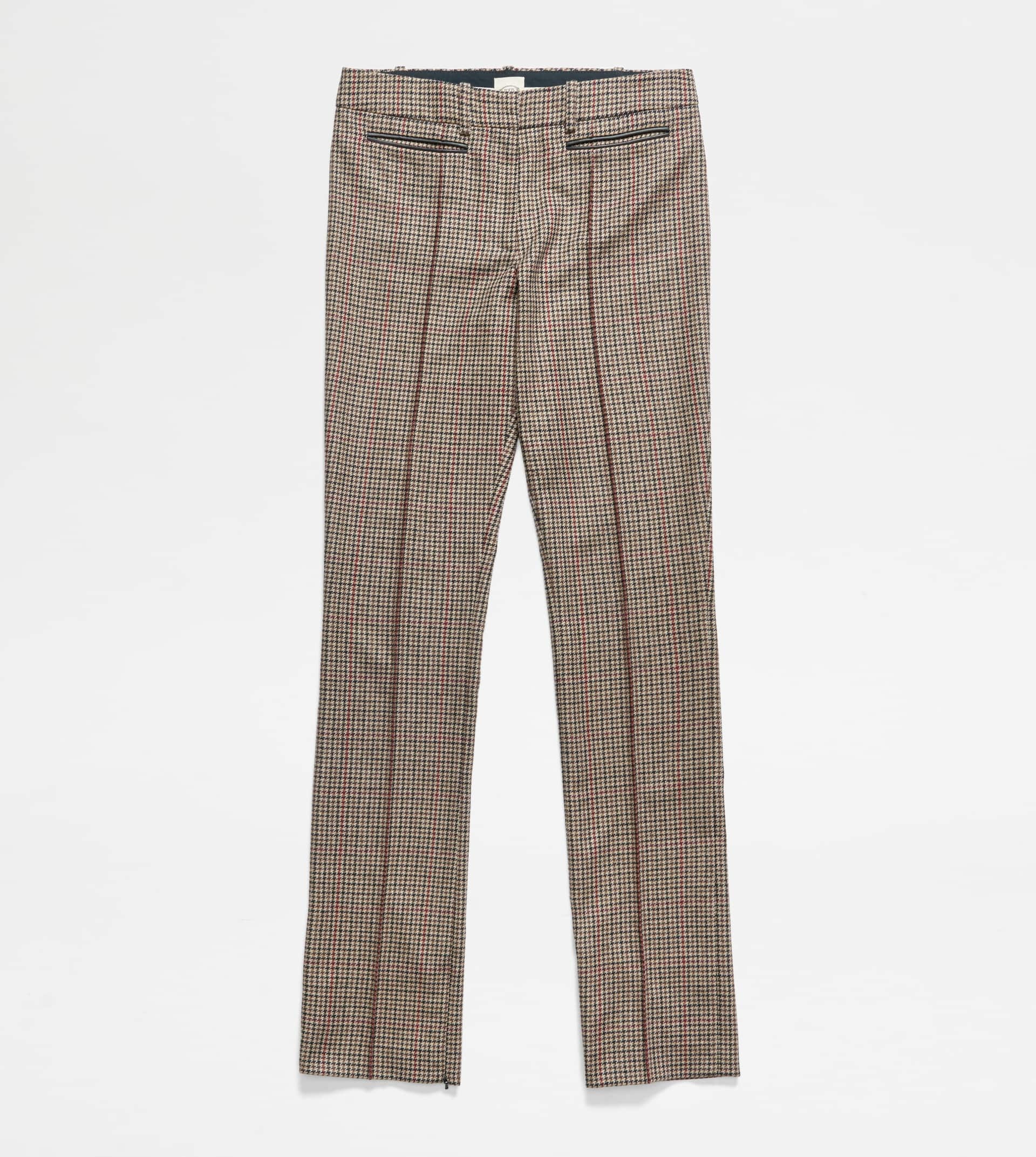 MIXED WOOL TROUSERS - RED, BLUE, BROWN - 1