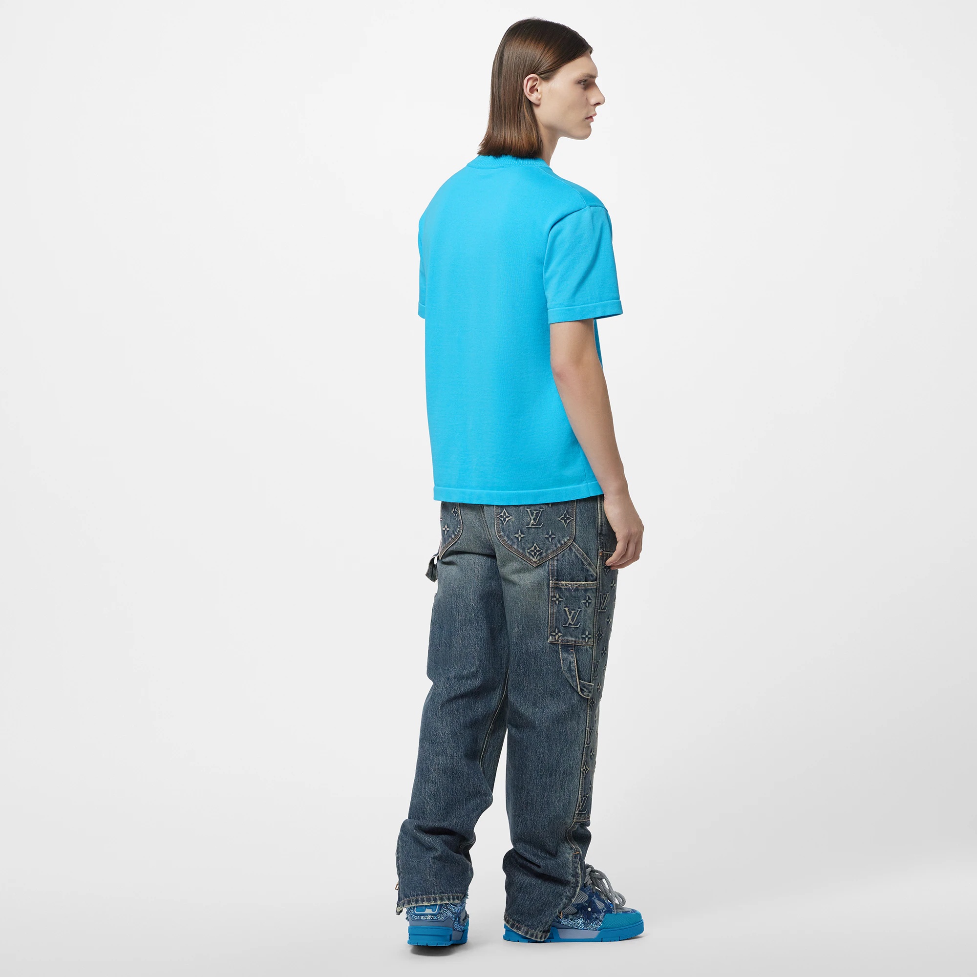 Embroidered Signature Short-Sleeved Cotton Crewneck - 3