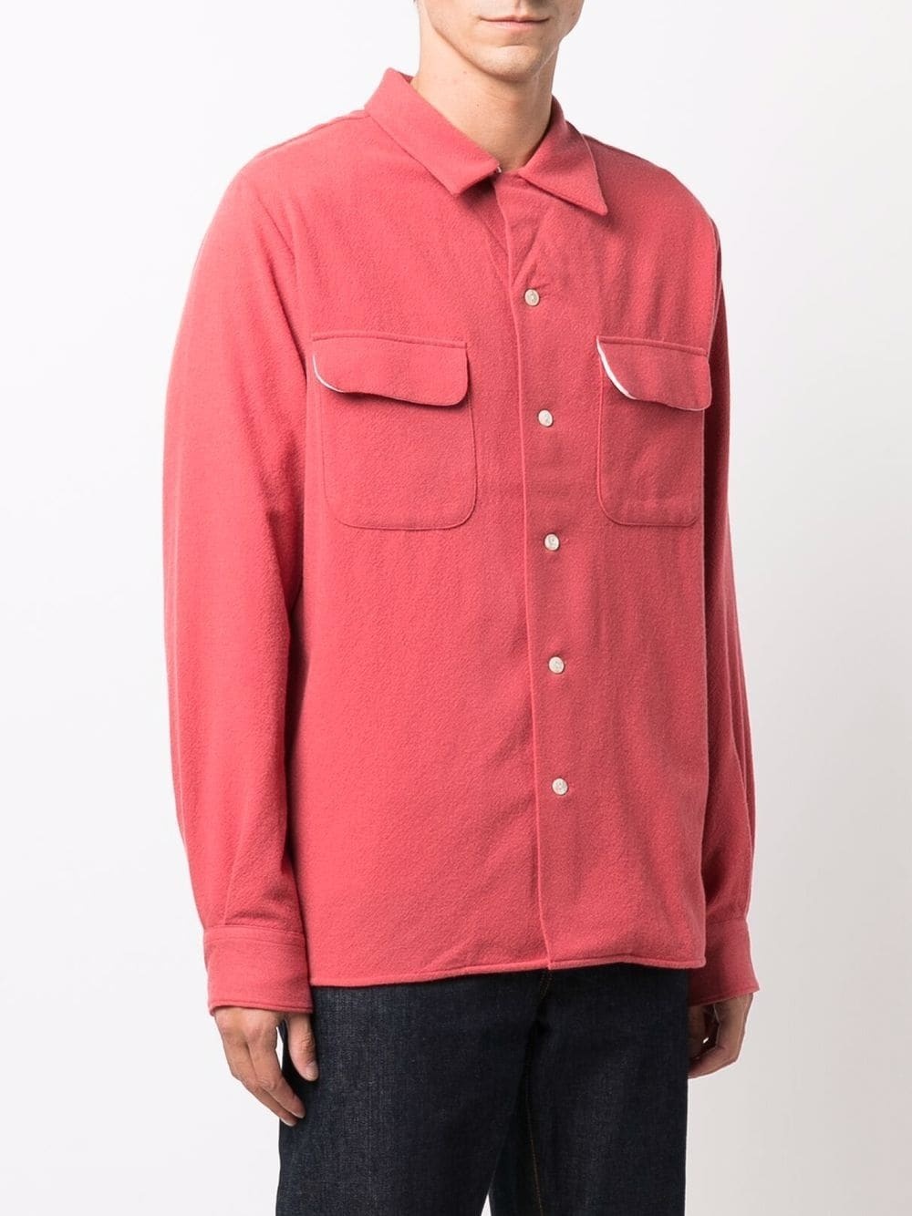 camp collar wool-blend shirt - 3