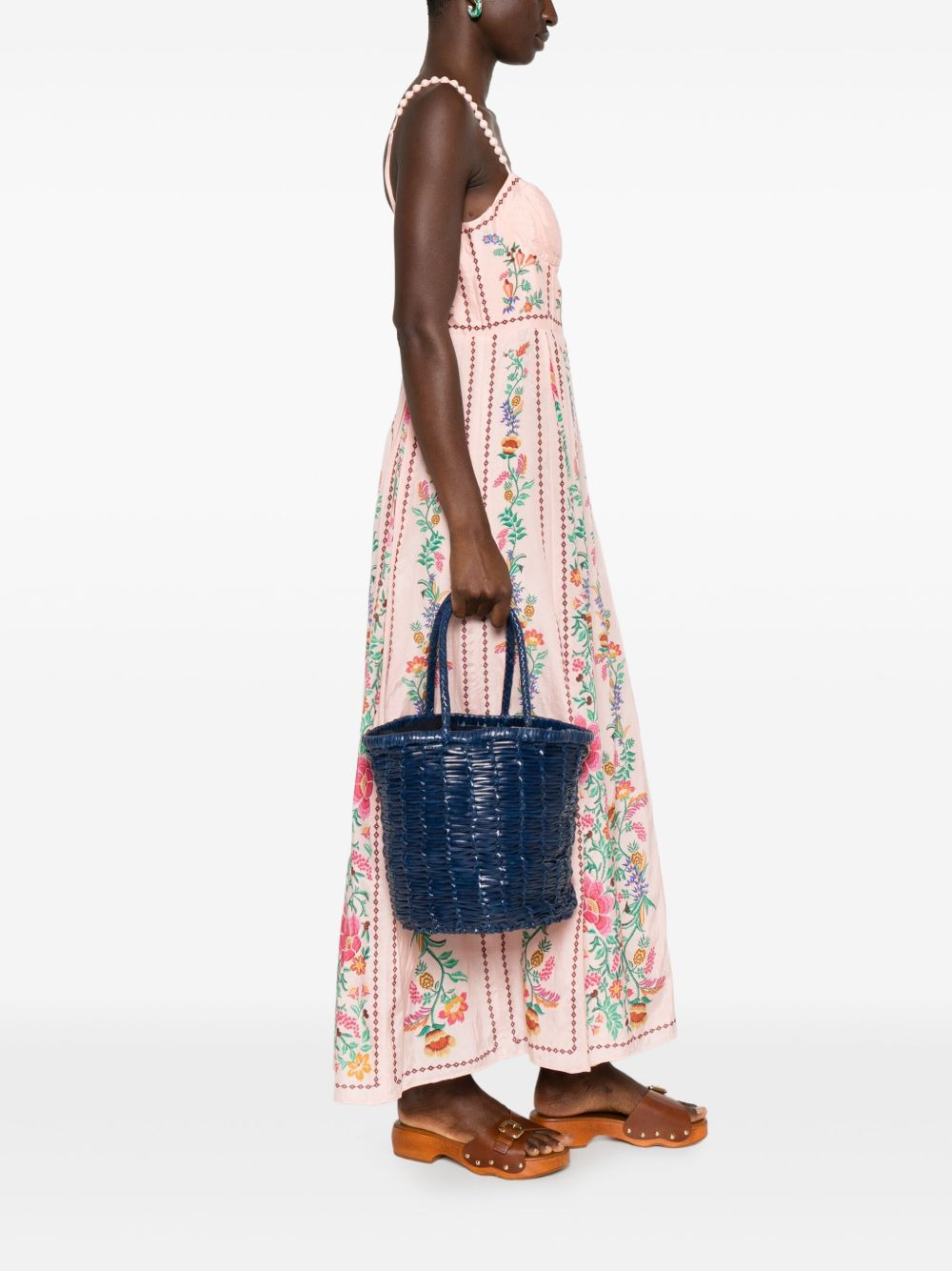 woven leather bucket bag - 2