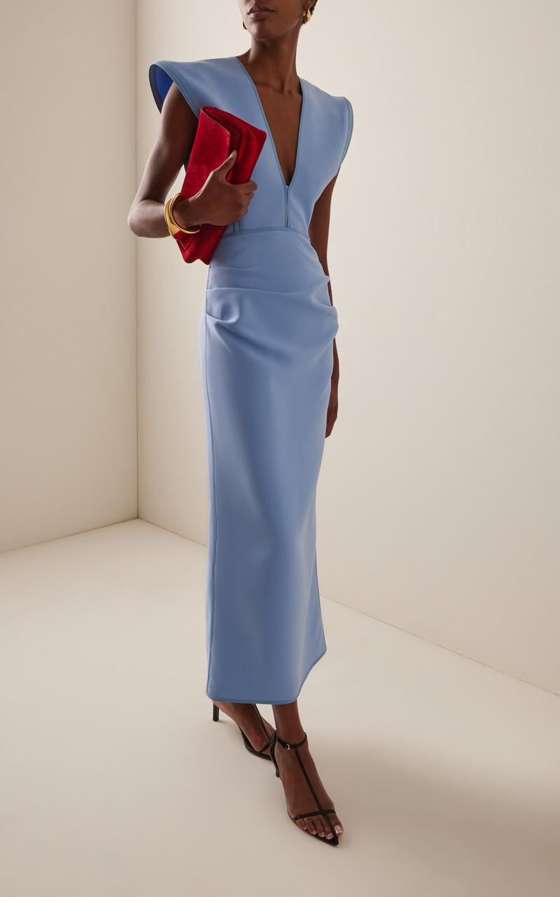 MATICEVSKI Wingtip Crepe Maxi Dress blue outlook
