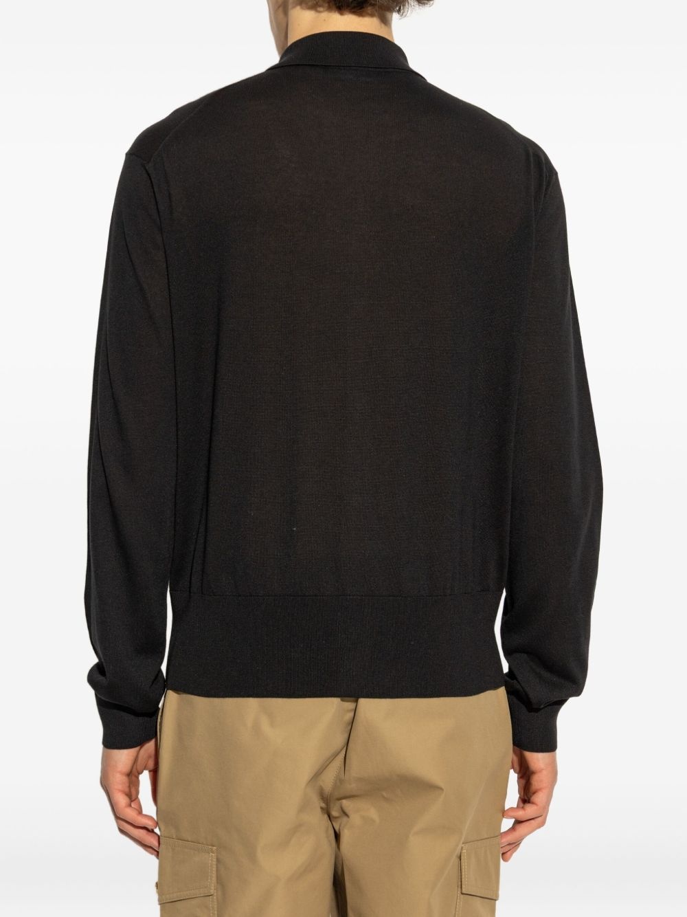 polo-collar button-up cardigan - 4