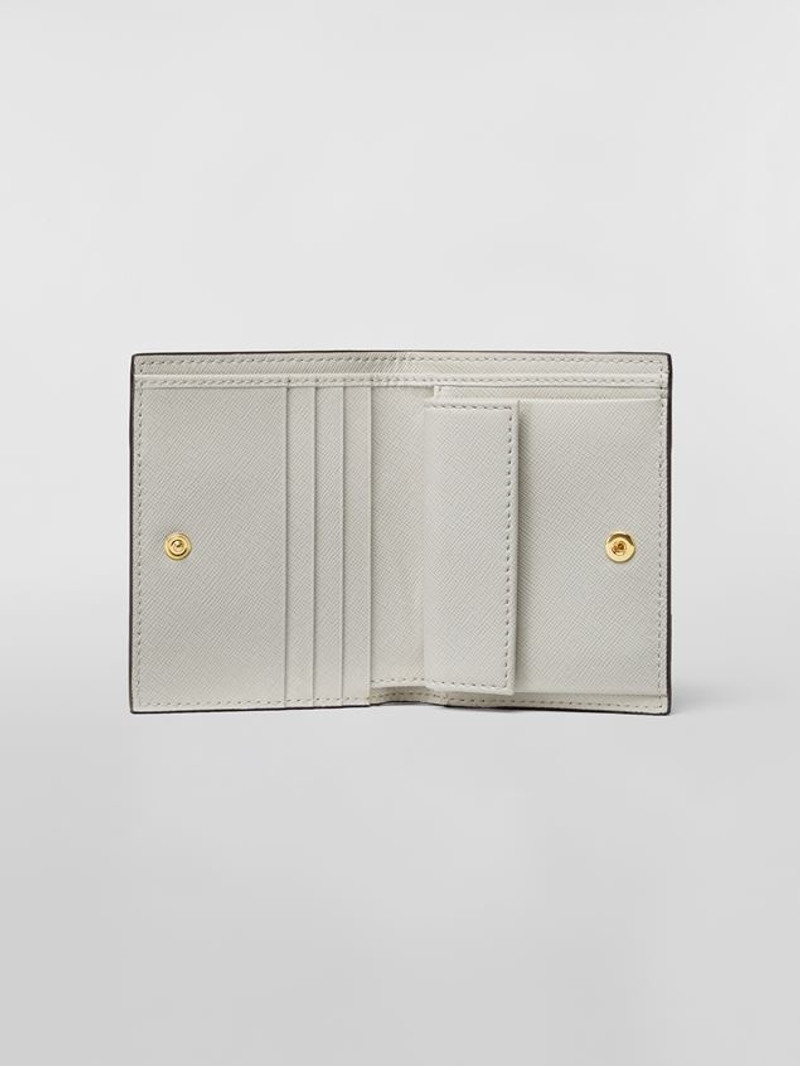 Marni SAFFIANO LEATHER BI-FOLD TRI-COLOURED WALLET WHITE BROWN AND RED outlook