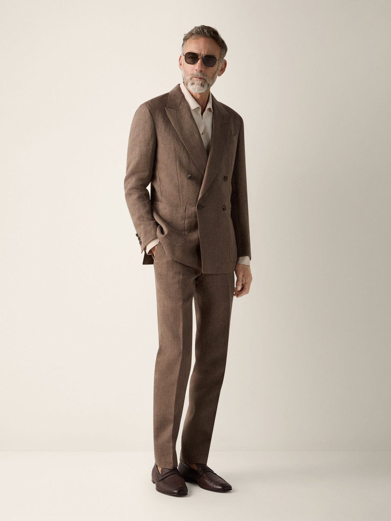 ZEGNA DARK TAUPE OASI LINO JACKET outlook