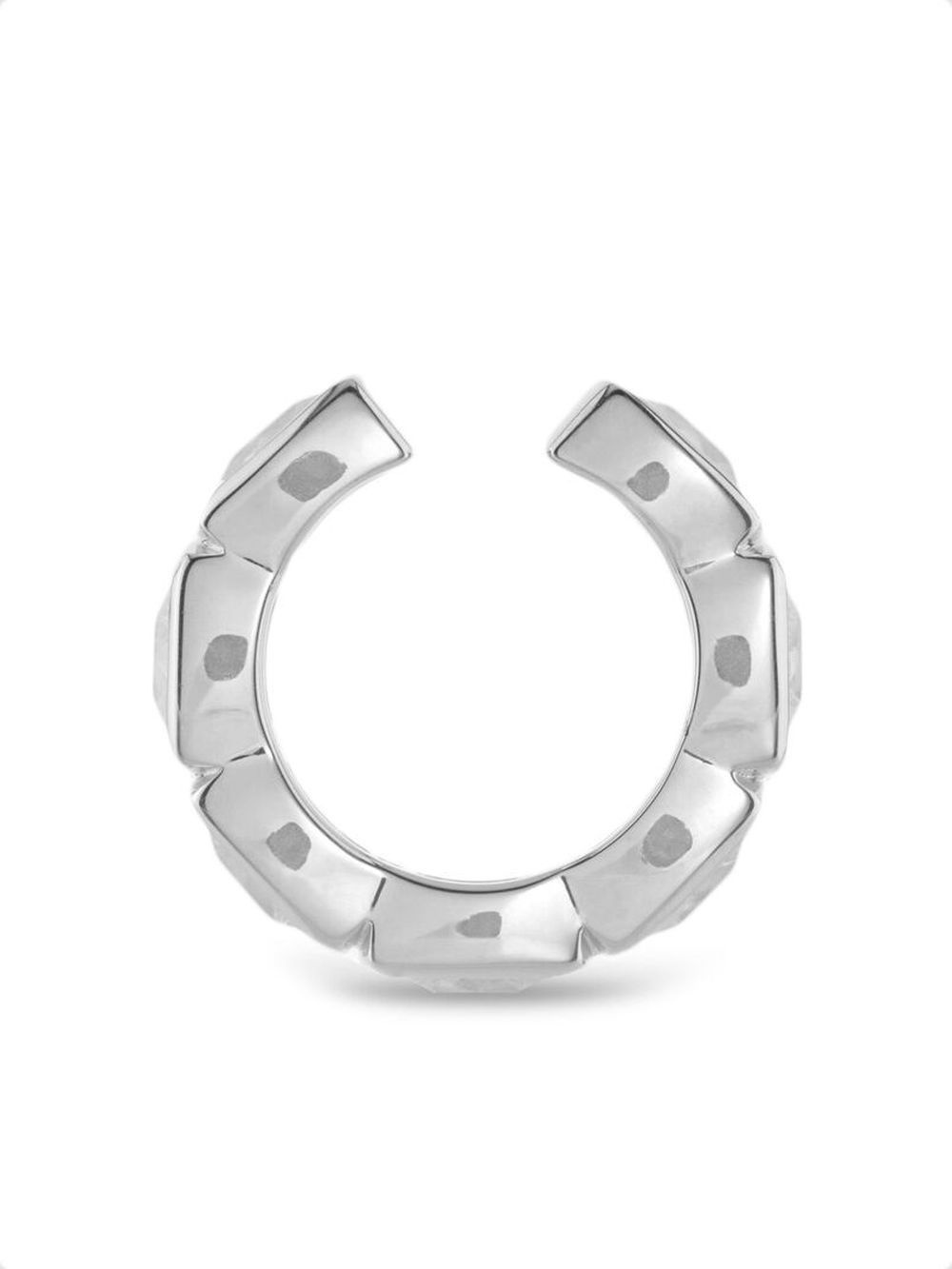 sterling silver Cushion crystal-embellished ear cuff - 2