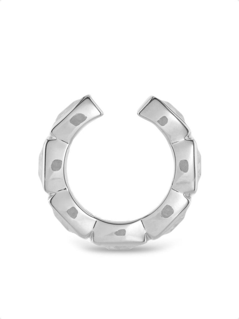 TOM WOOD sterling silver Cushion crystal-embellished ear cuff outlook