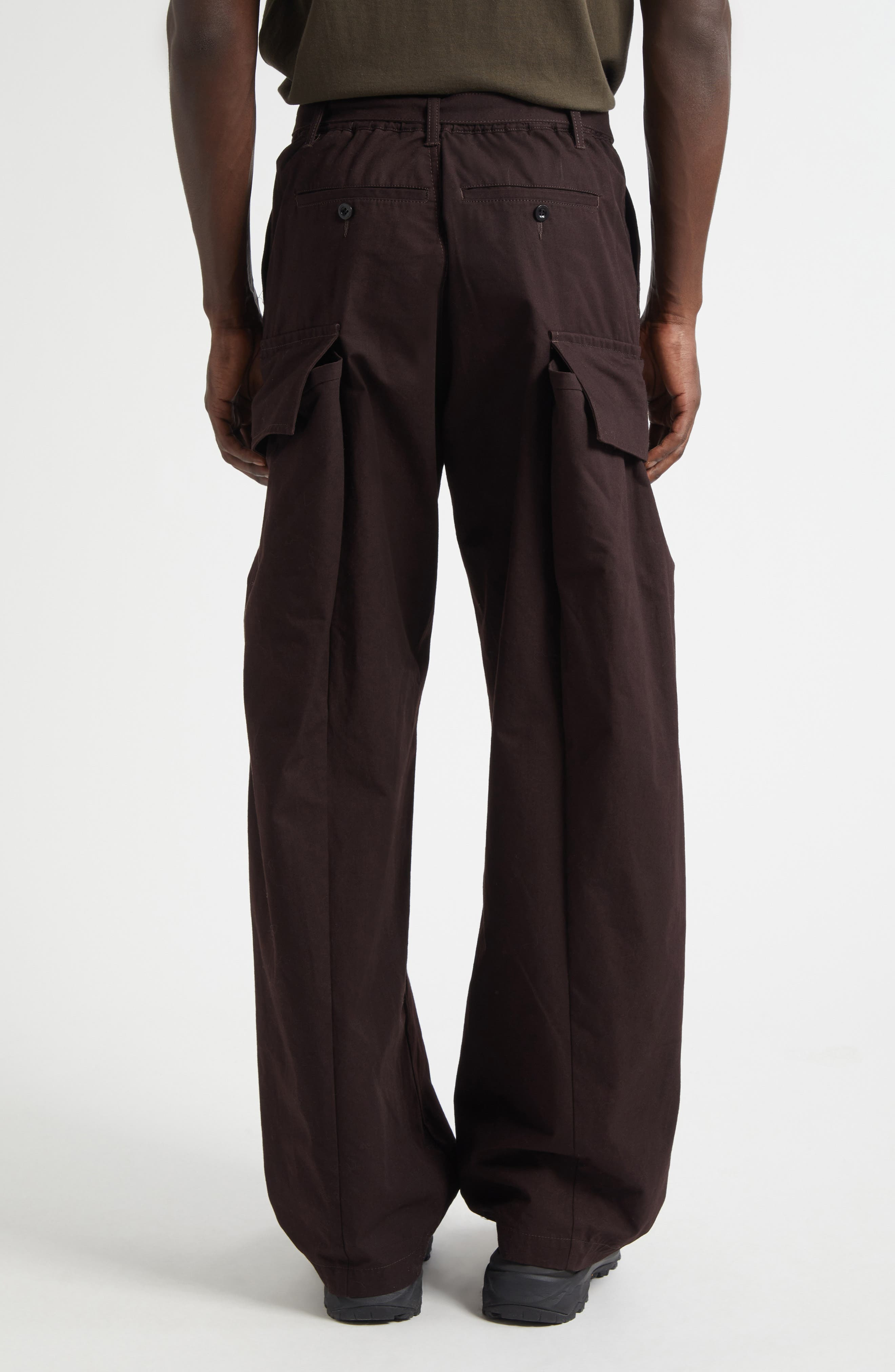 Sacai Belted Cotton & Nylon Ripstop Cargo Pants in Brown at Nordstrom - 3