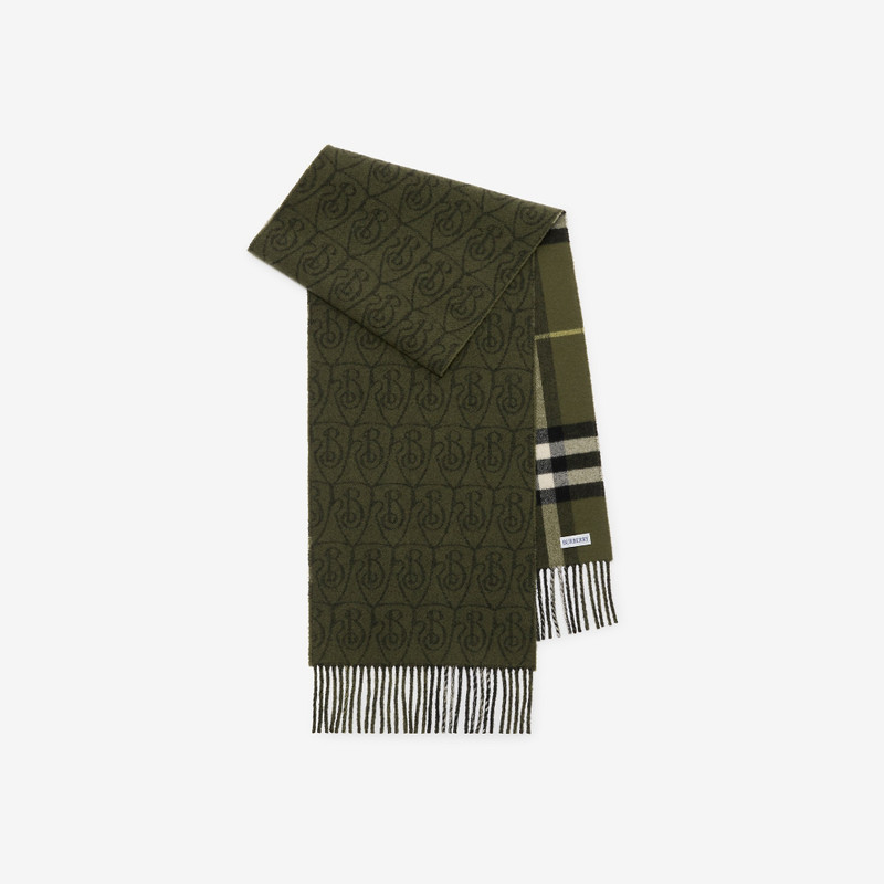 Reversible B Shield Cashmere Scarf 1