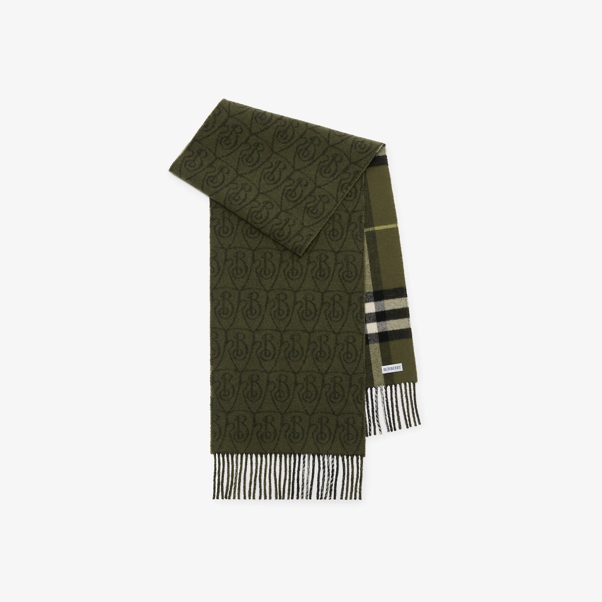 Reversible B Shield Cashmere Scarf - 1