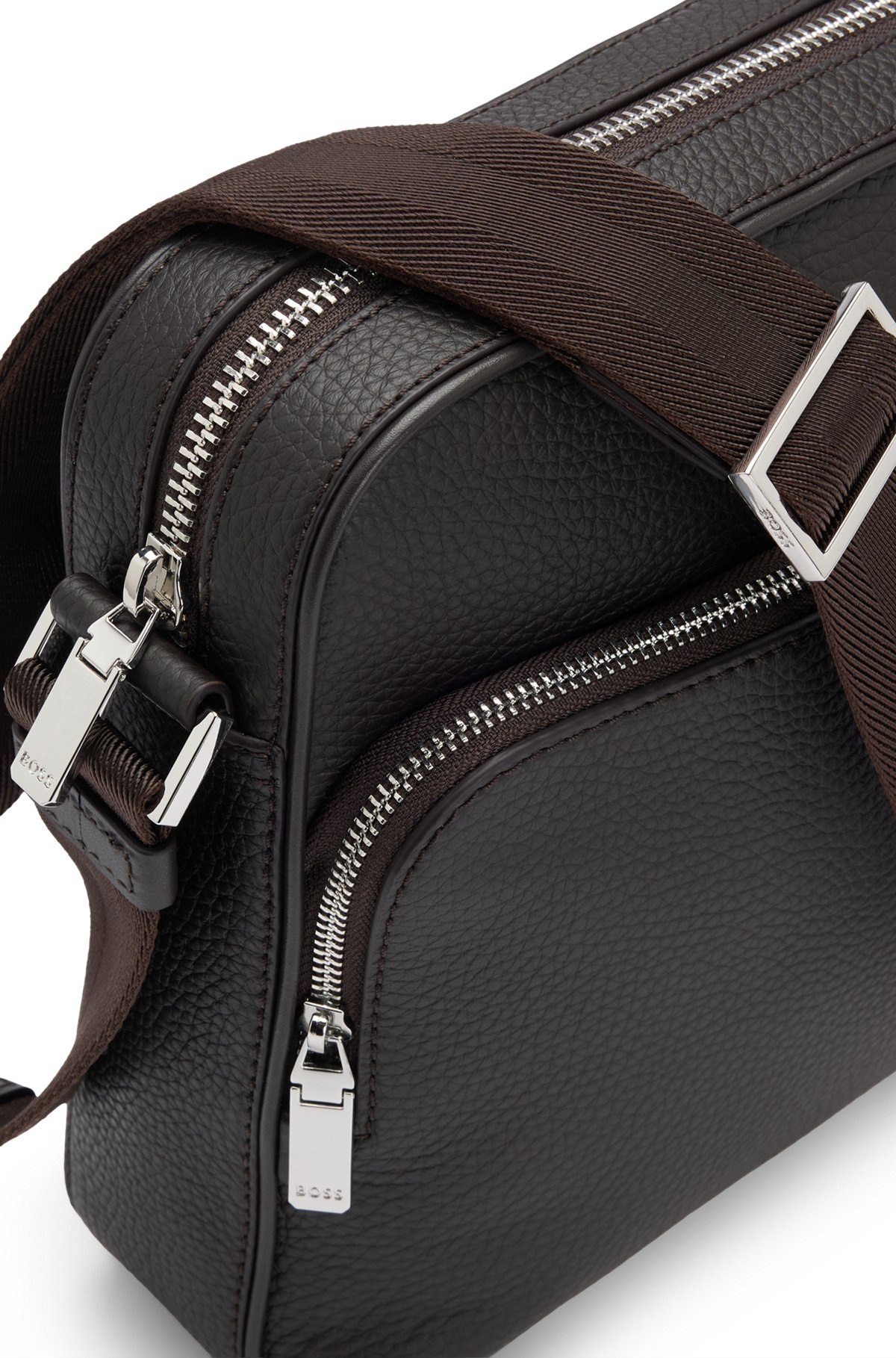 REPORTER BAG IN ITALIAN LEATHER WITH EMBOSSED LOGO - 5
