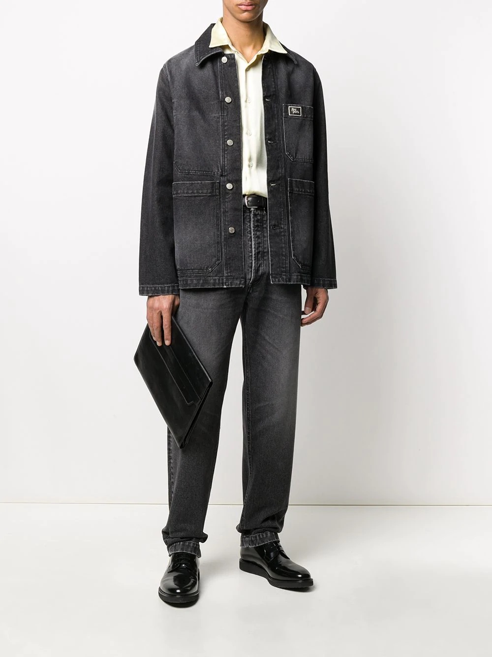 worker denim buttoned jacket - 2