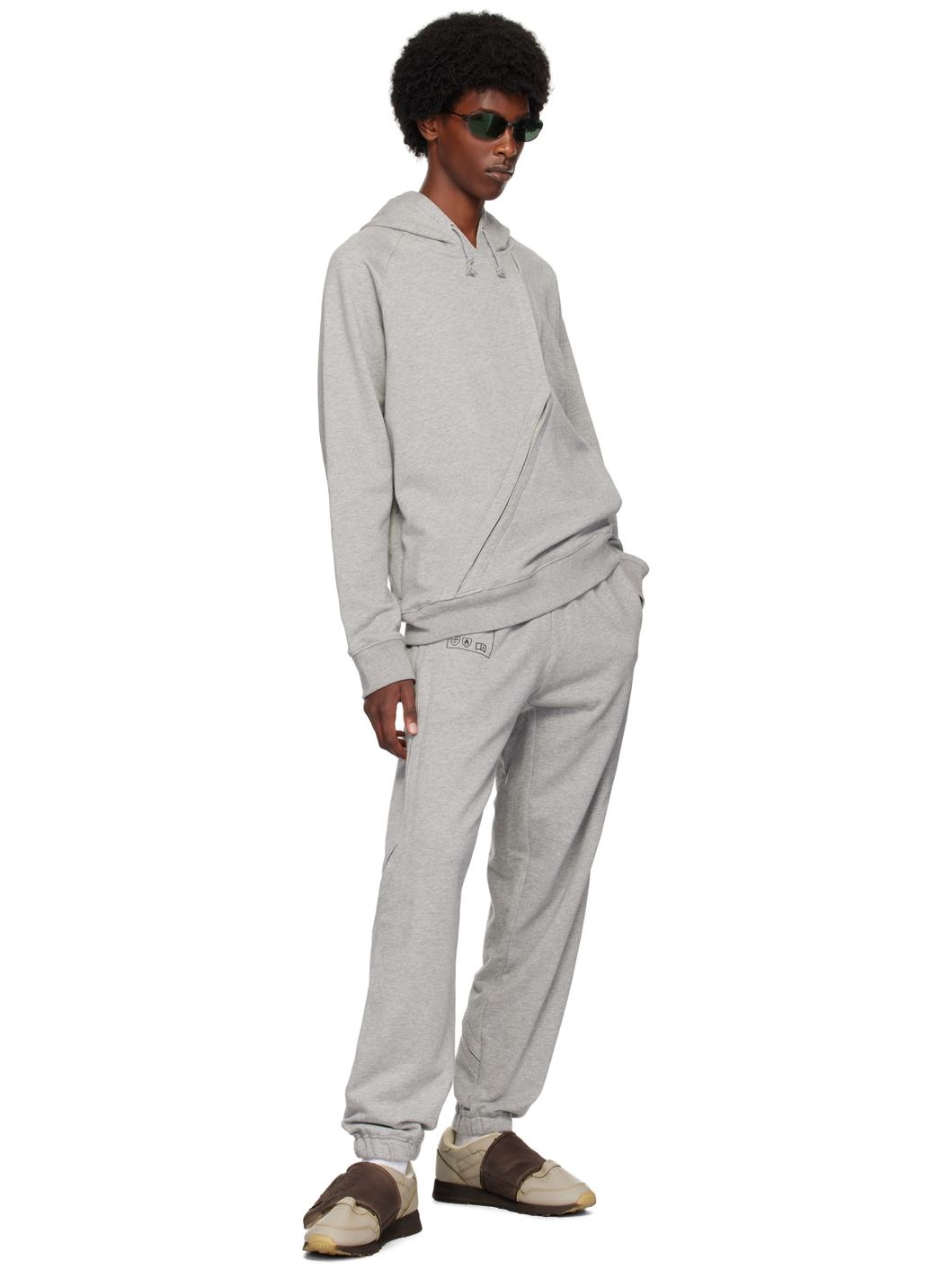 【関税込み】Olly Shinder グレー スプリット フーディ Olly Shinder Split Hoodie | Grey | FARFETCH