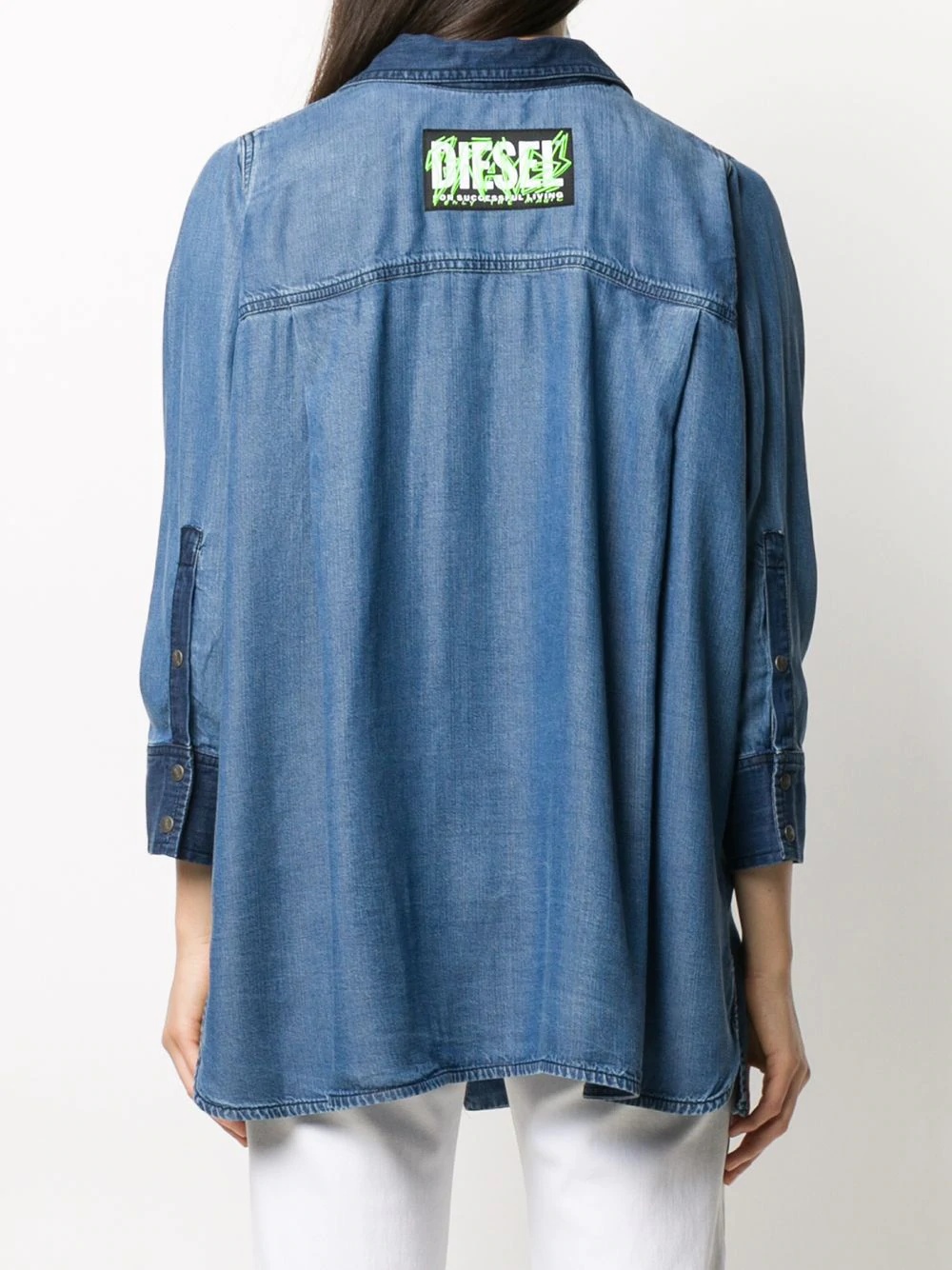 two-tone denim shirt - 4