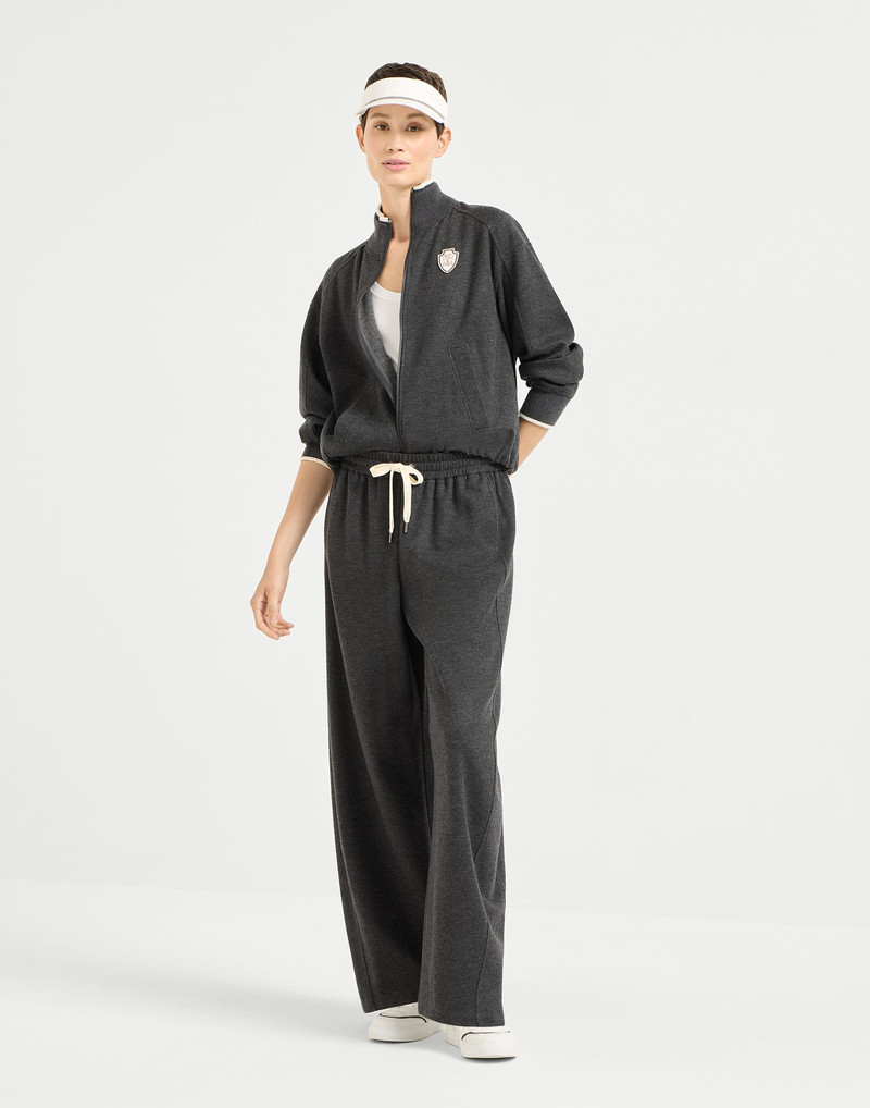 Double cashmere jersey track trousers 4