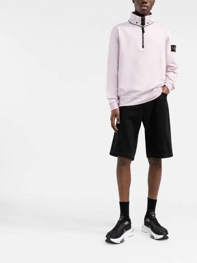 Stone Island Compass-patch funnel-neck sweatshirt outlook