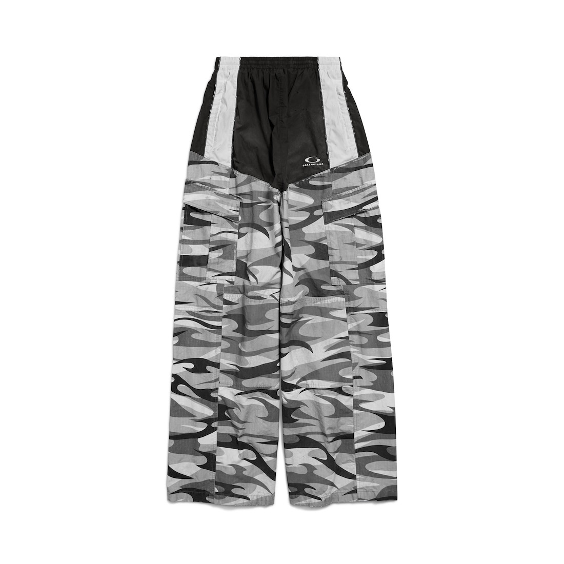 Men's Cut-up Cargo Tracksuit Pants in Black - 1
