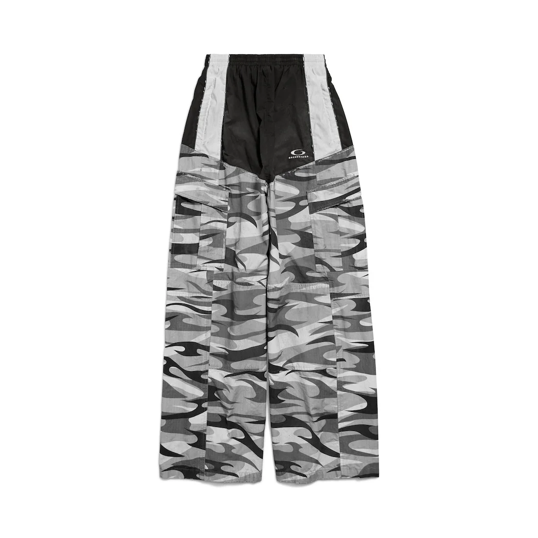 Men's Cut-up Cargo Tracksuit Pants in Black - 1
