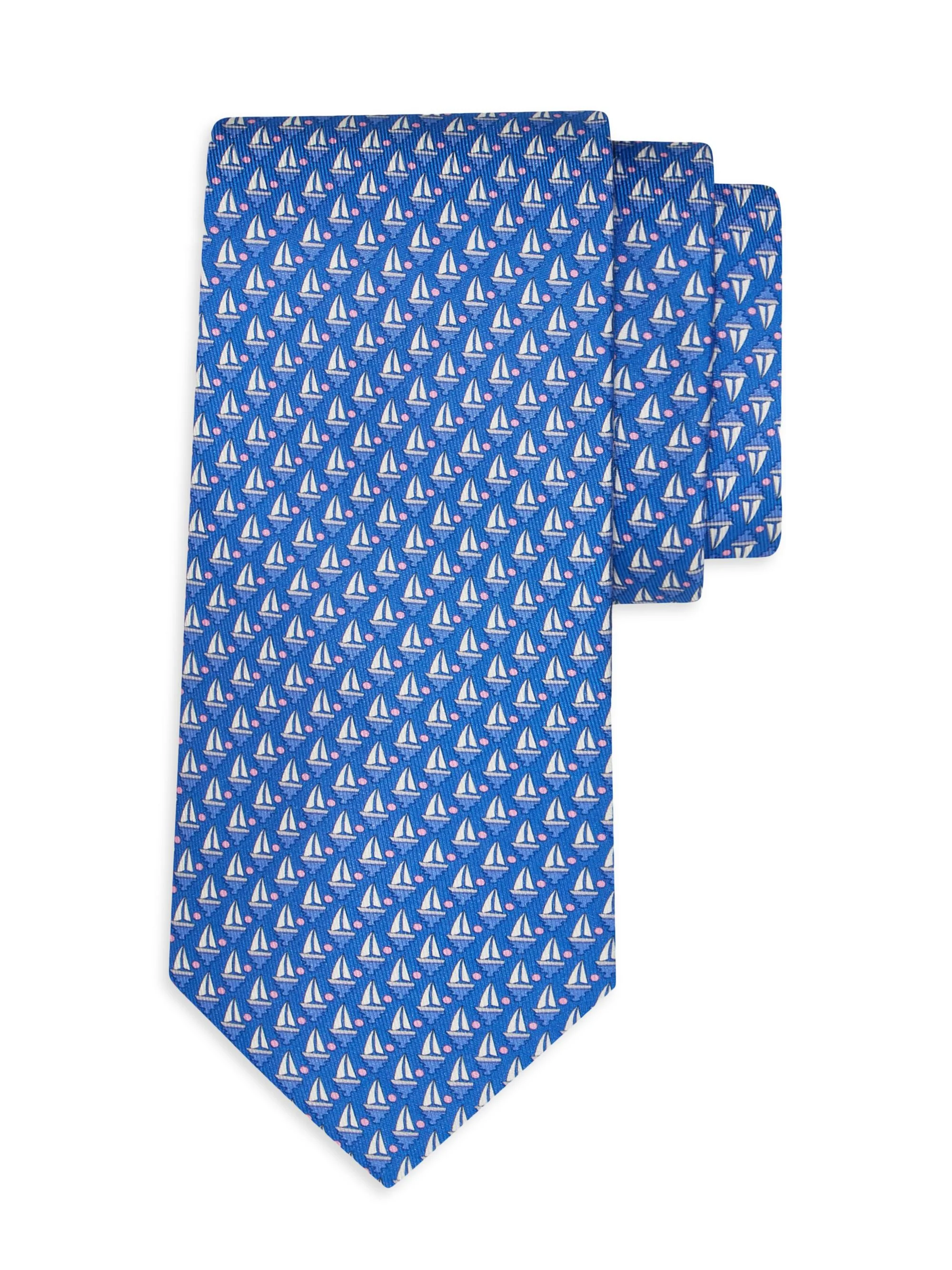 Men's Alba Sailboat-Print Silk Tie - Azzurro - 1