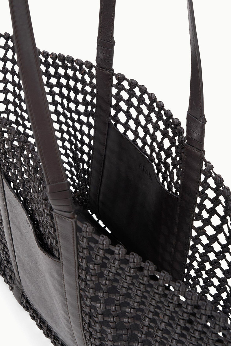 STAUD GETAWAY HAND-KNOTTED TOTE BAG ESPRESSO 7