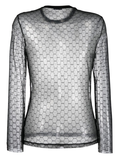 DSQUARED2 all-over logo sheer T-shirt outlook