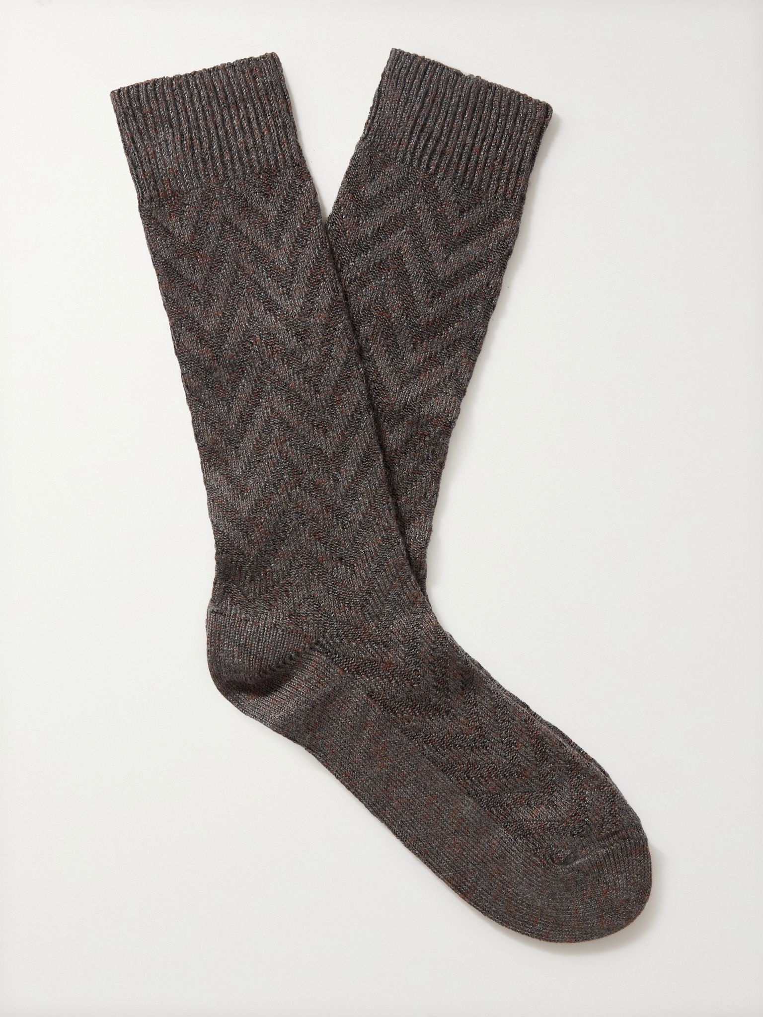 Maxi Chevron Micro Modal-Blend Socks - 1