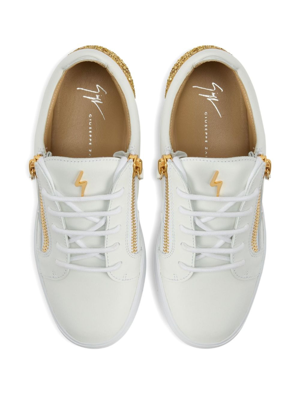 Gail glitter-panel zip-detail sneakers - 4