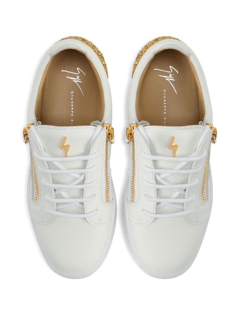 Gail glitter-panel zip-detail sneakers 4