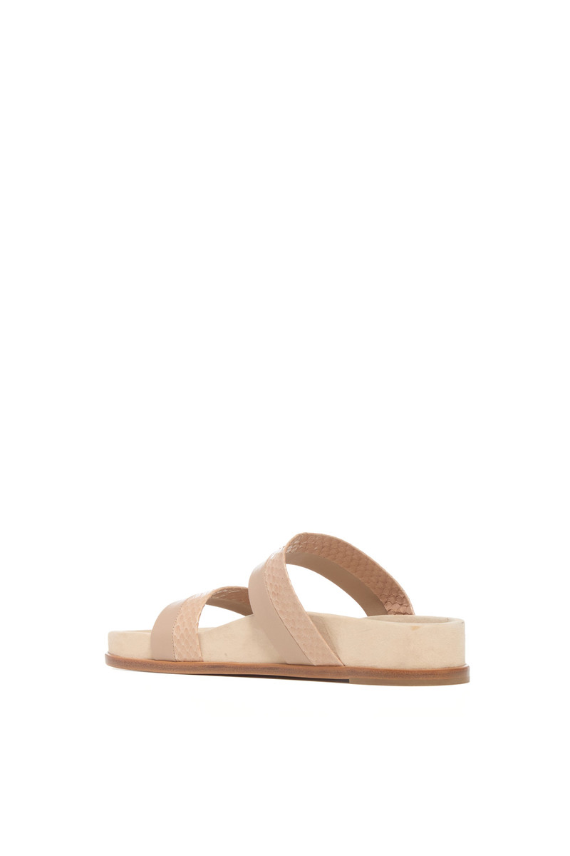 GABRIELA HEARST Low Striker Flat Sandal in Nude Snakeskin & Nappa Leather outlook