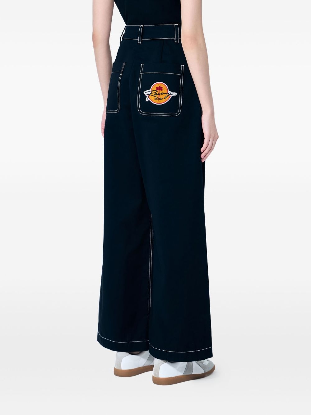 contrast-topstitching trousers - 3