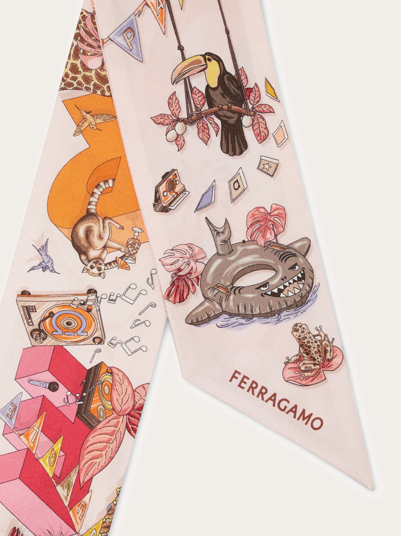 FERRAGAMO Jungle Party print silk mini bandeau outlook