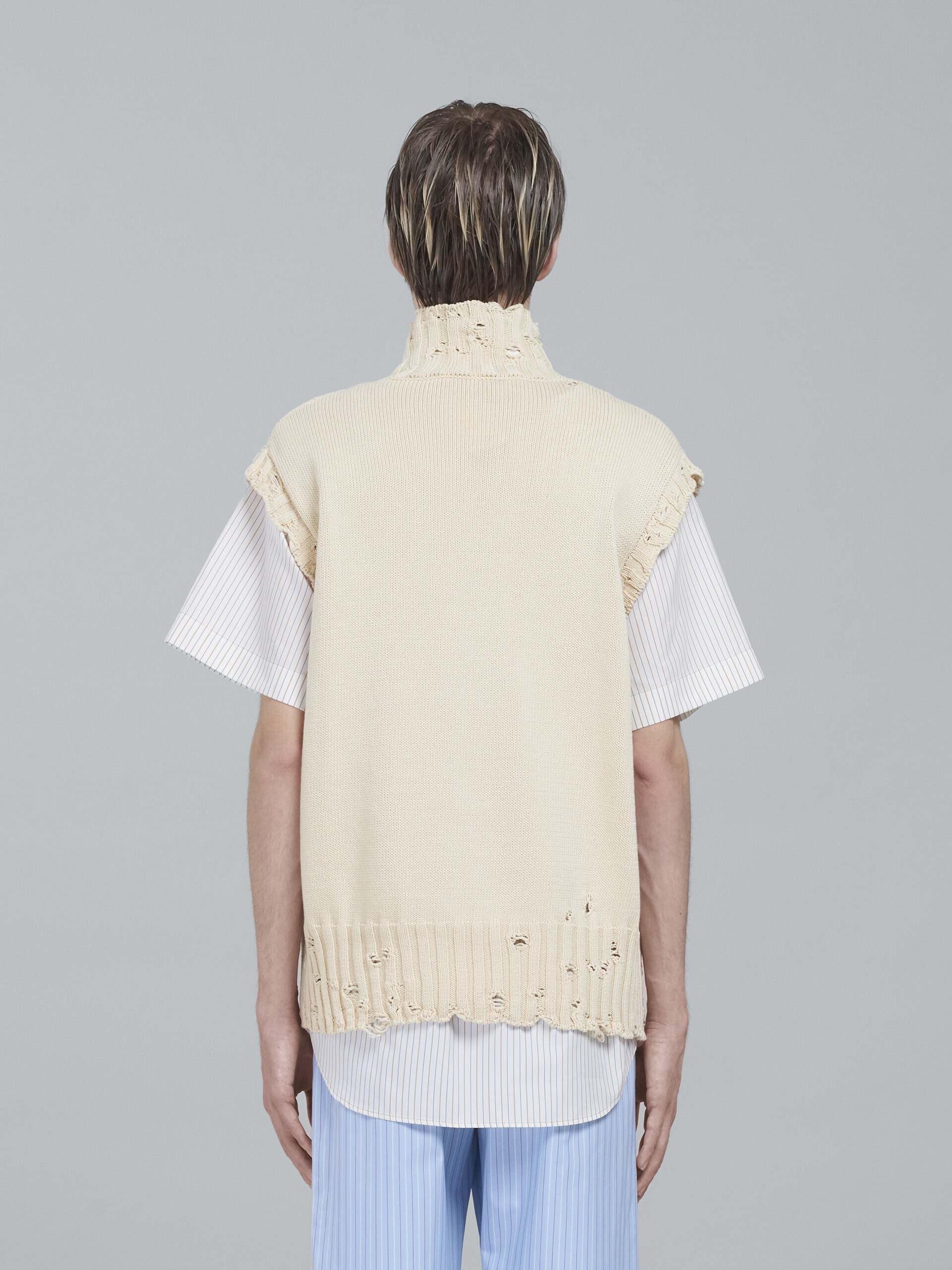 WHITE COTTON VEST - 3