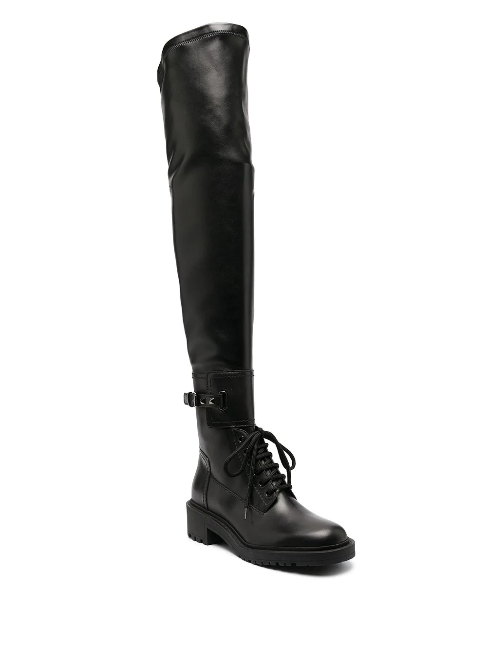 Rockstud over-the-knee combat boots - 2