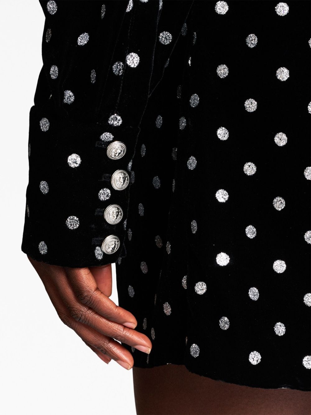 polka-dot long-sleeve dress - 6
