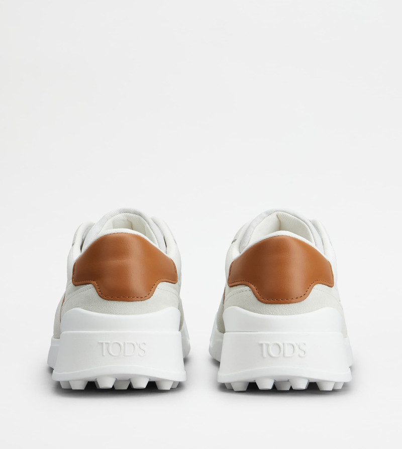 TOD'S SNEAKERS IN SUEDE AND SMOOTH LEATHER - WHITE, BROWN 3