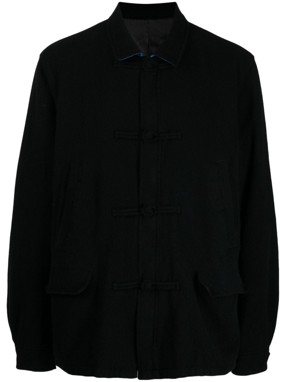 spread-collar wool jacket - 1