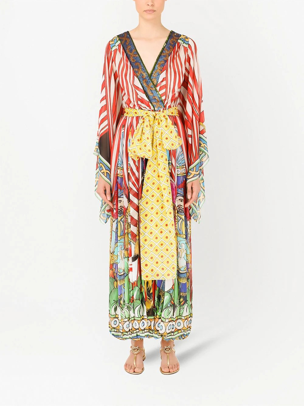 motif-print silk jumpsuit - 3