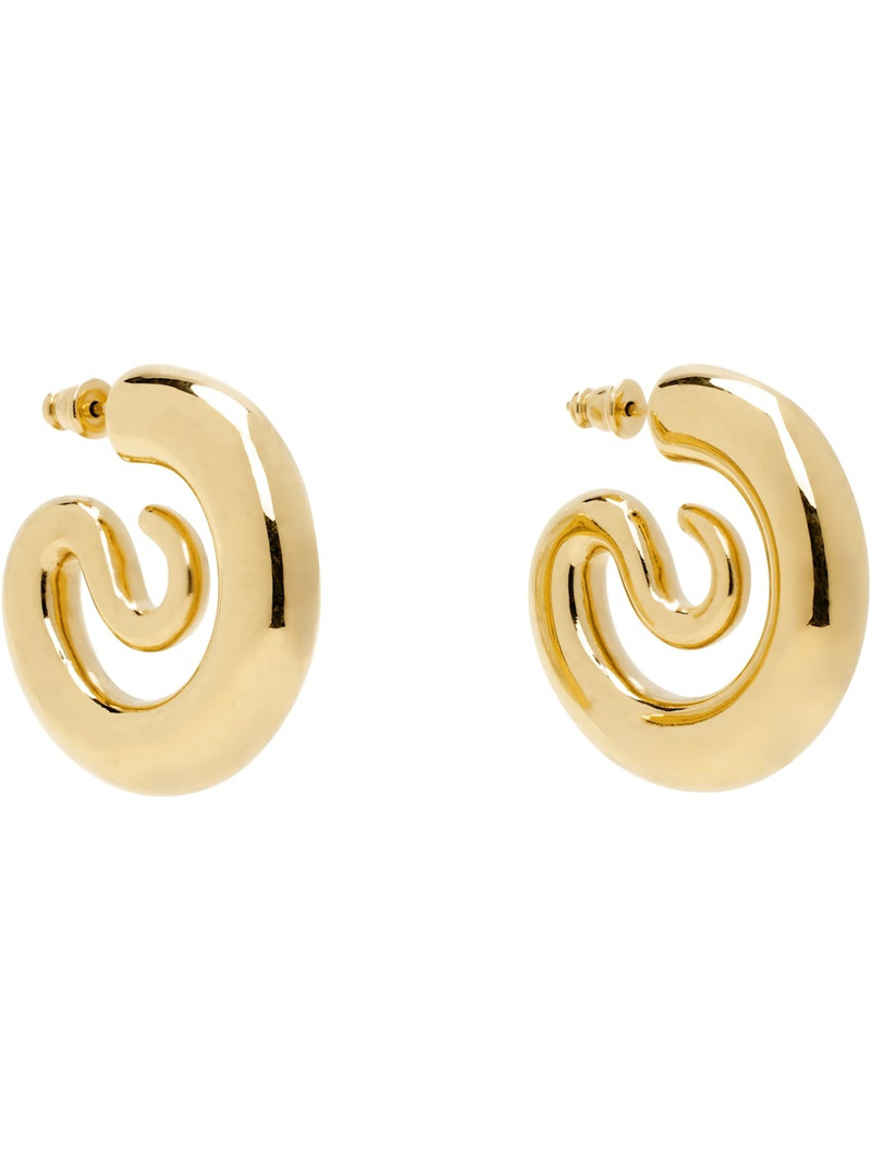 PANCONESI Gold Small Serpent Hoop Earrings outlook