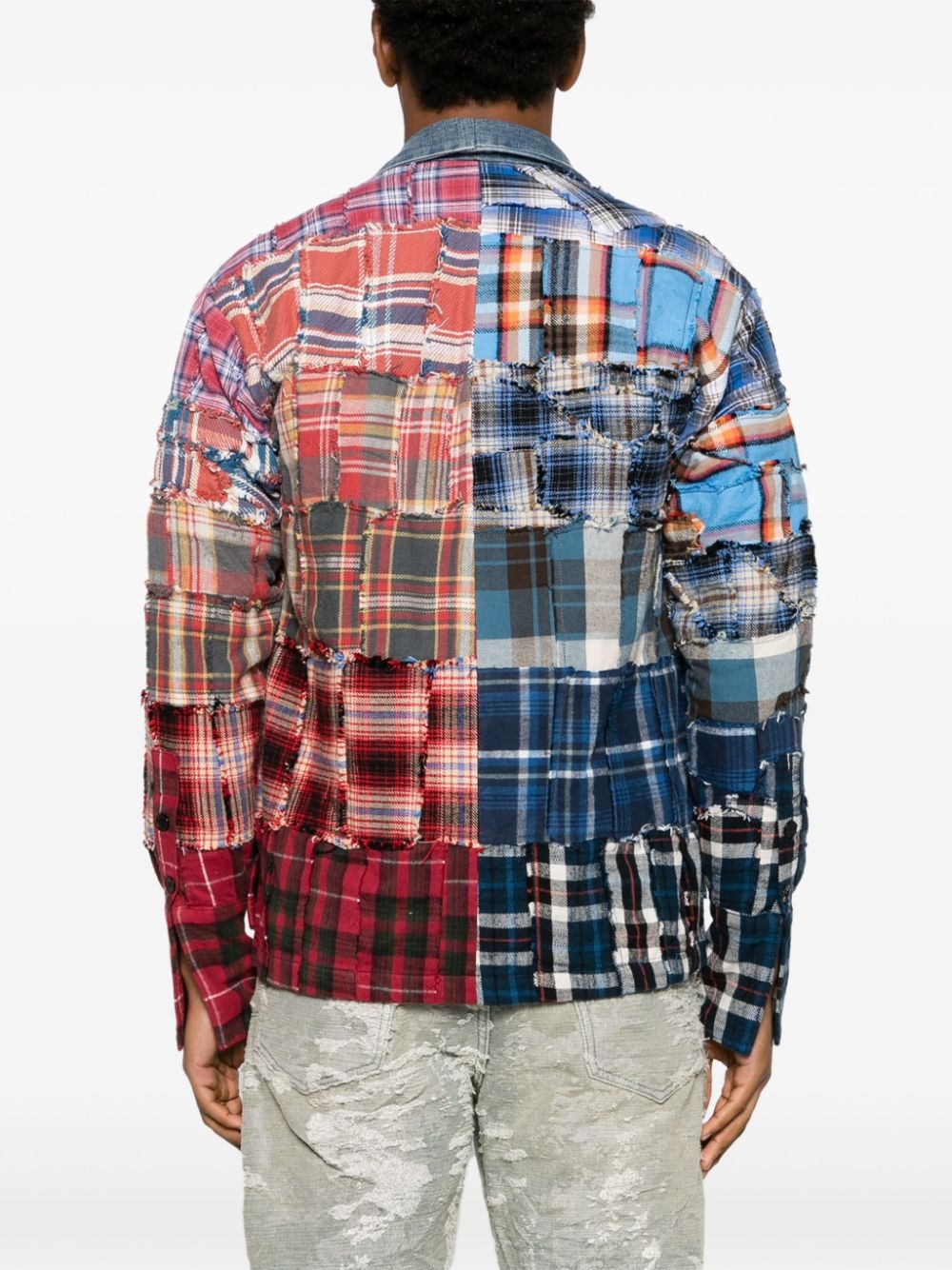 panelled cotton jacket - 4
