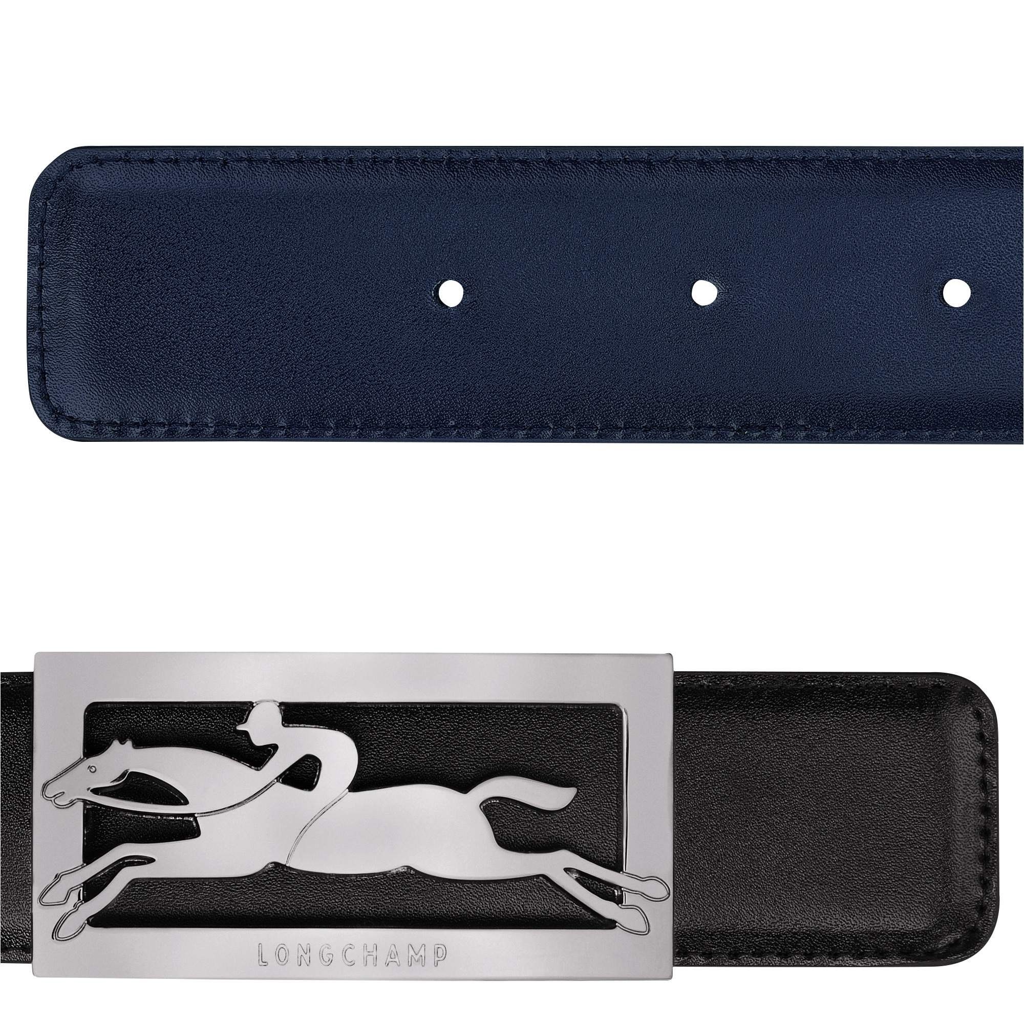 Delta Box Men's belt Black/Navy - Leather - 2